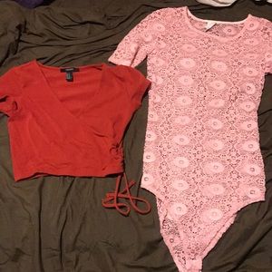 Crop top and body suit bundle